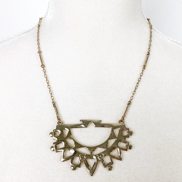 Tre Vero Tribal Gold-Toned Necklace ZC52 - Picture 5 of 5